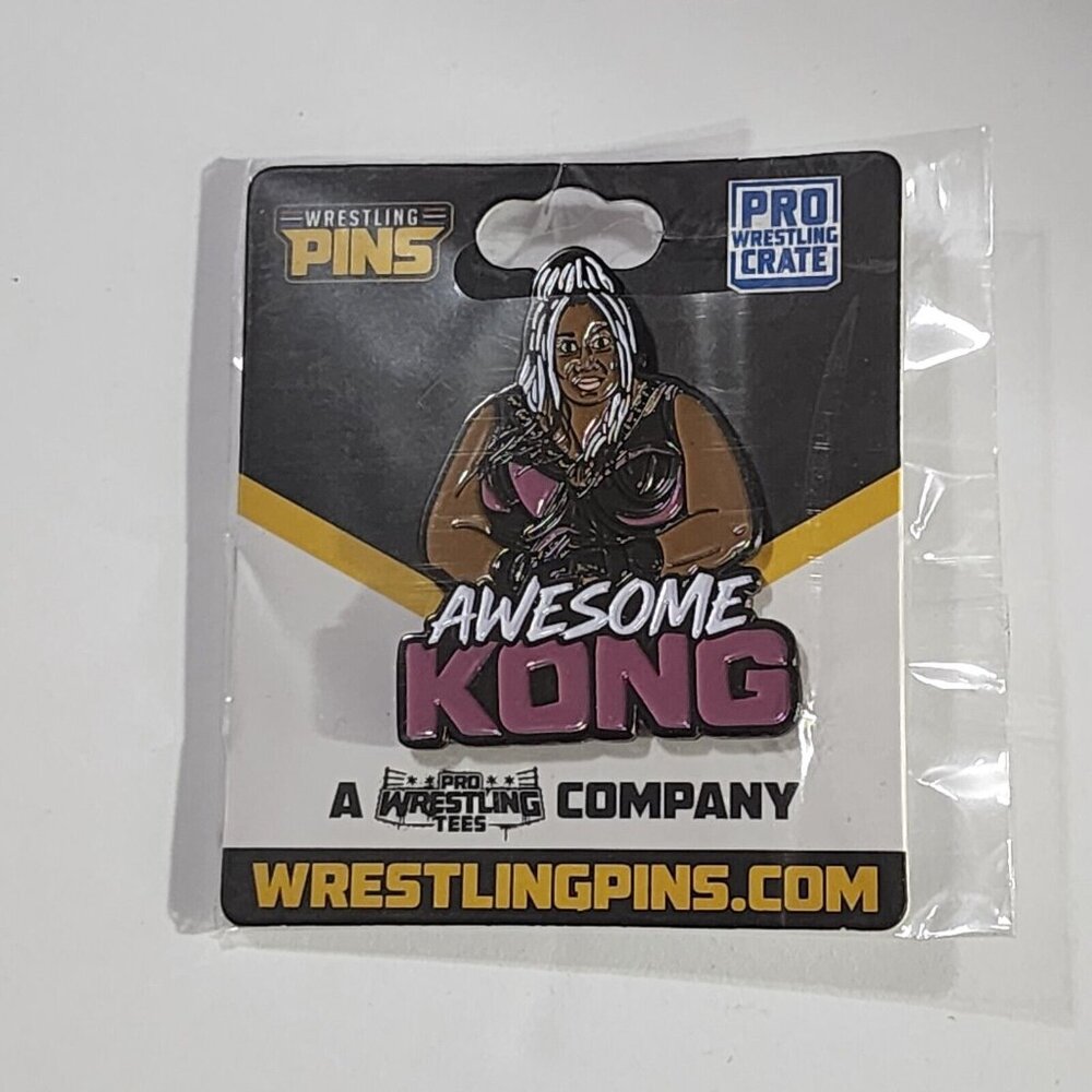 Pro Wrestling Crate Awesome Kong Enamel Pin New PWT WrestlingPins